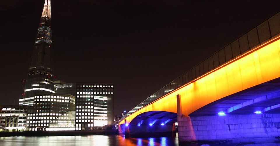 Shard and London Bridge at night A\J AlternativesJournal.ca